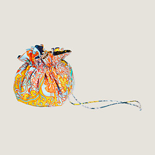 Hermes White/Black Silk Petit H Sac Twill Reverse Pouch Bag